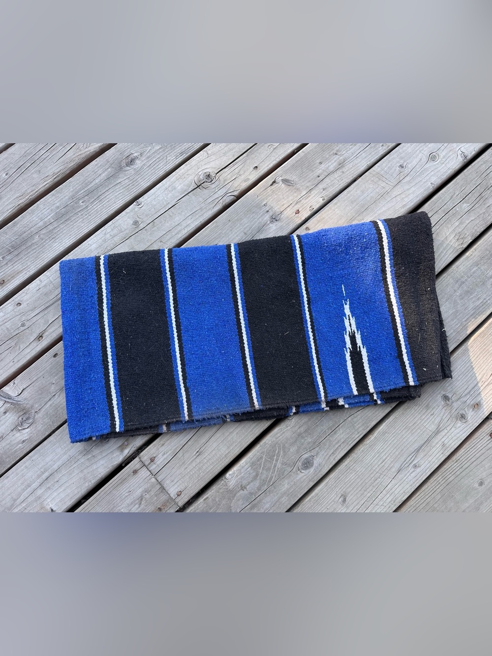 Horse Tack - Blue Fold Over Navajo Western Saddle Blanket